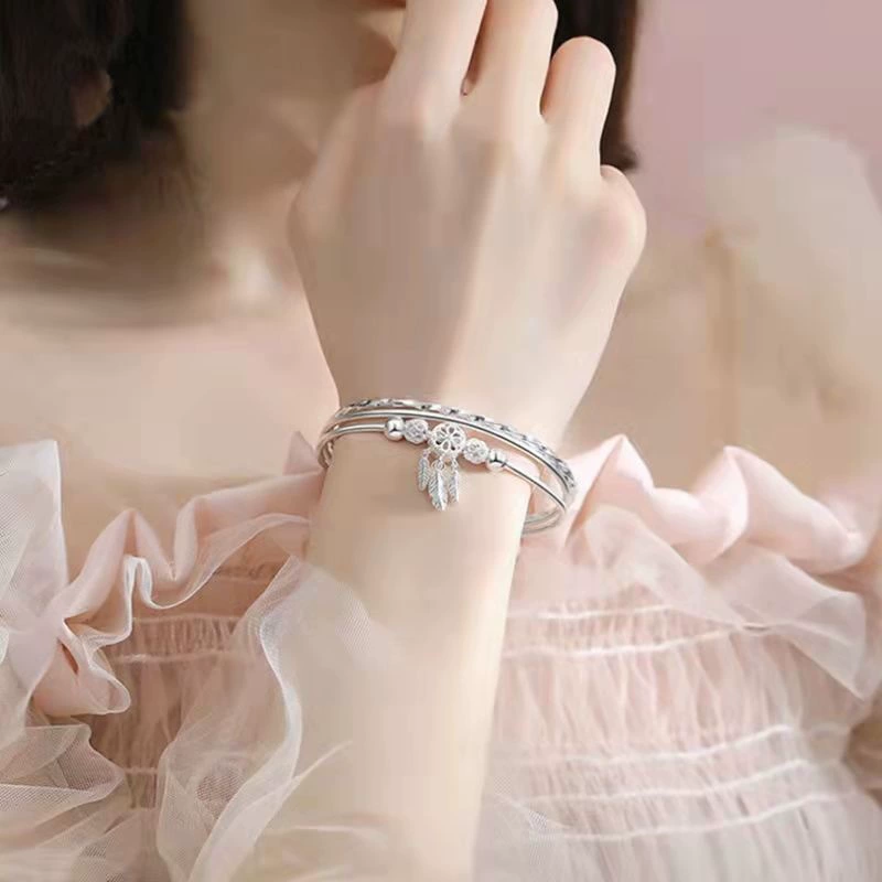 Accessory, women's bracelet, retro universal silver bracelet, silver 999 sample