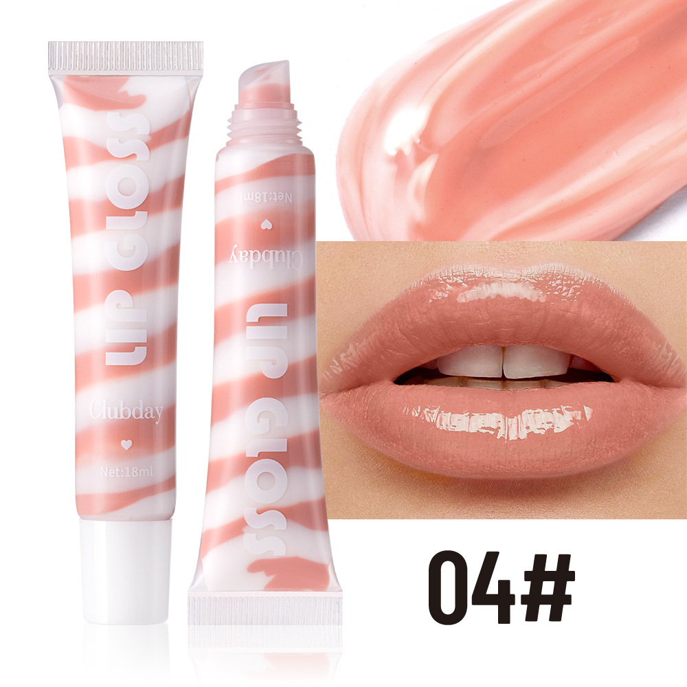 Clubday Spiral Fine Sparkling Lip Gloss Tube Nude Colored Lip Oil Set undefined