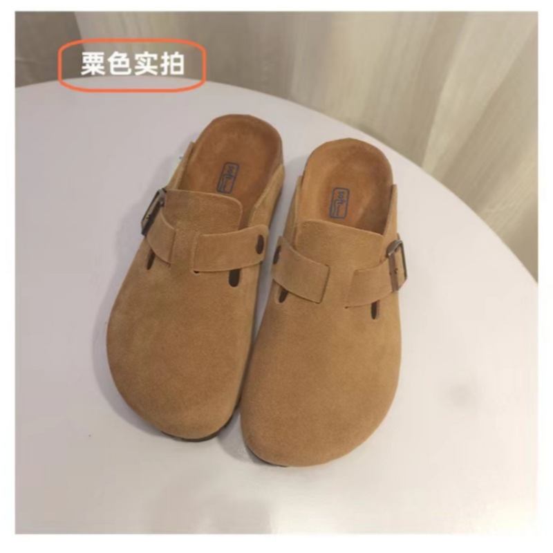 Sanxi mismo estilo exterior desgaste cerrado toe Boken zapatos medias zapatillas Carya completo de cuero suave Boken zapatos de suela gruesa de mujer