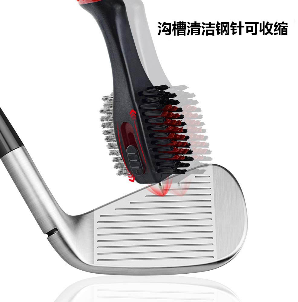 Golf Club de cepillo de limpieza de doble cara cepillo limpiador accesorios de limpieza kit con hebilla telescópica