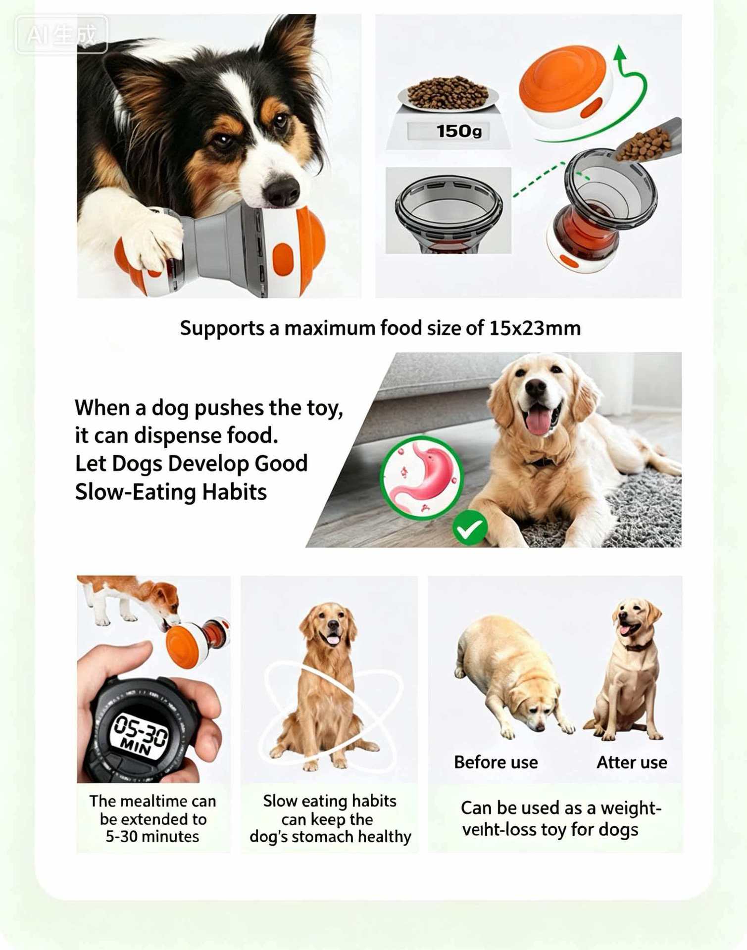 跨境新款亚马逊宠物耐咬磨牙漏食球逗猫狗互动自嗨解闷漏食玩具