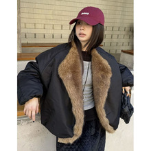 韩国女装高货新款痞帅冬季保暖加厚大毛领棉服外套气质女