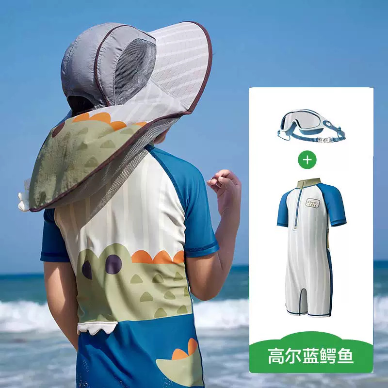 Traje de Baño de Una Pieza Infantil de Fibra de Poliéster Protección Solar y Antibacteriano para Natación image 10