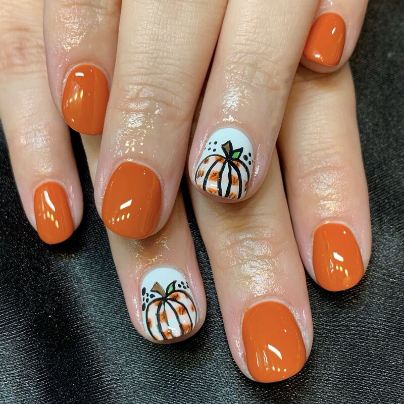 European and American Hot-Selling Wearable Nails Thanksgiving Nails Pumpkin Pure Color Autumn and Winter Orange Yellow Glossy Fake Nails Cross-Border Manicure