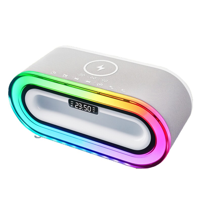 新しいワイヤレス充電 Bluetooth スピーカー A916 デスクトップコンピュータ RGB カラフルな目覚まし時計オーディオ s306|undefined