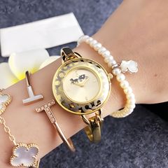 黄金色女士腕表手环表批发2025新款跨境电商热销金色奢华手镯表