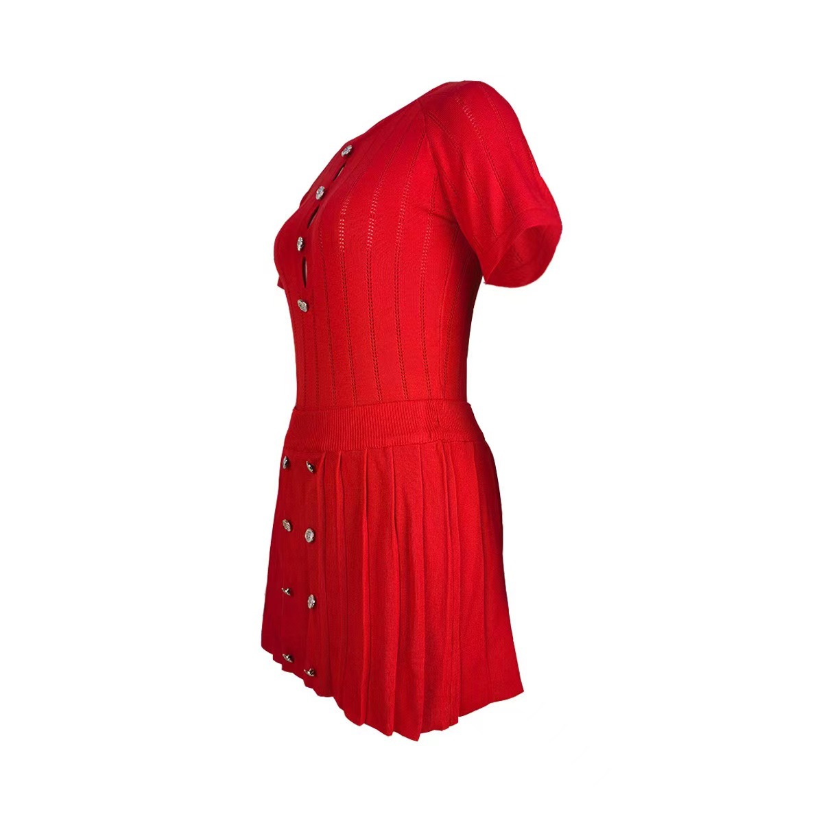 Damen Kurzarm Strickoberteil Slim Fit Basic Streetwear Top_voghion.com