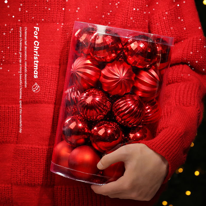 Ventas transfronterizas calientes de 6cm barril galvanizado pintado bola de Navidad bola de plástico set de Navidad árbol de Navidad decoración colgante image 3