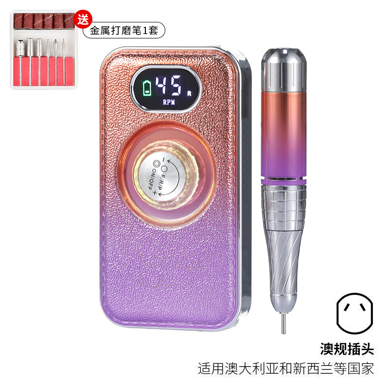 Pulitzador de uñas transfronterizo, tienda de uñas, herramientas de pulido de descarga de uñas profesionales, pulitador de almacenamiento de energía portátil, cuero