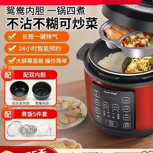 Electric Pressure Cooker Household Yuanyang Double-Gallon Pressure Cooker 5 Liters Multi-Function Rice Cooker Fully Automatic Intelligent 6-8 People