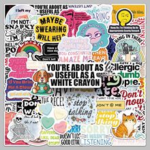 50张snarky讽刺贴纸炫酷潮玩英文标语汽车行李箱咕卡手机壳手账本