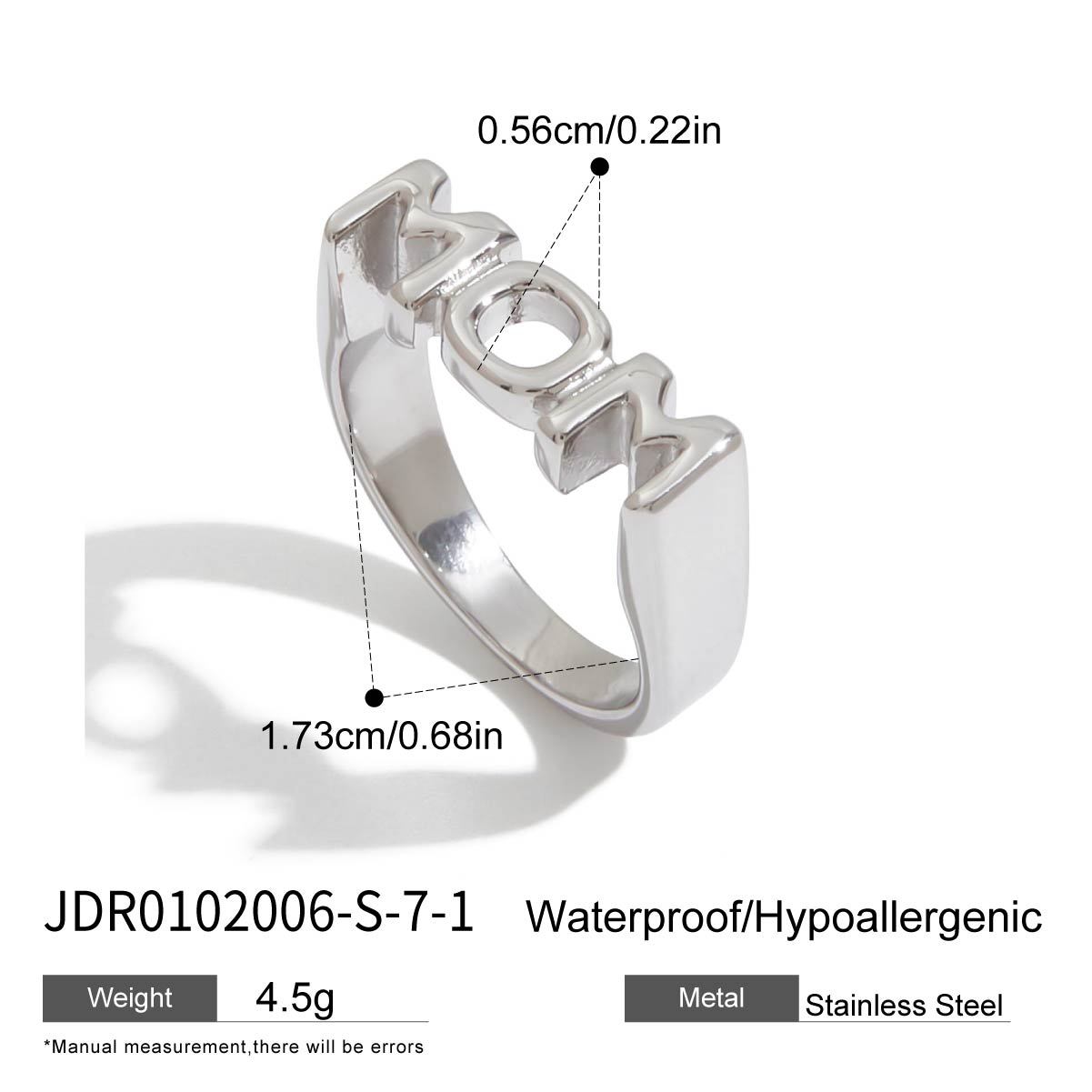 Anillo de letras Jieding, acero de titanio, joyas que no se desvanece, lujo ligero, rings de acero inoxidable de alta gama, joyas explosivas transfronterizas
