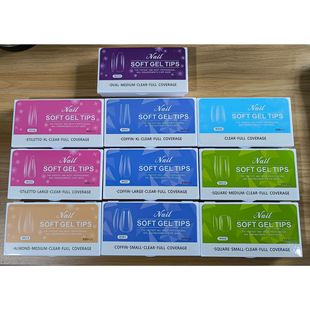 440PCs Full Stick Full Cover Nail 550 Fake Nail Patch Drop-shaped Square Oval Transparent Nail