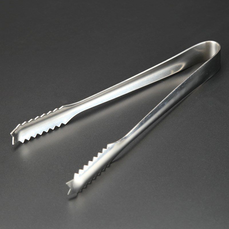 Stainless steel ice tongs food-grade ice cube tongs bread fruit tongs barbecue food tongs small sugar cube tongs
