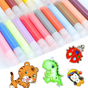 Manufacturer Wholesale Kidsren's Handmade DIY No-Bake Acrylic Glue Brush Pigment No-Bake Glue Painting Candle Pigment Graffiti Pen