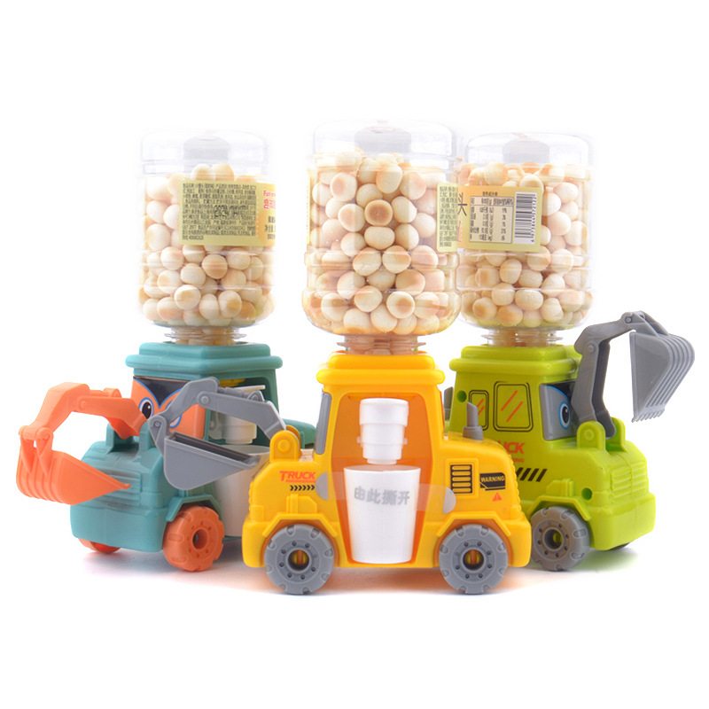 Fun Knowledge Excavator Train School Bar Water Dispenser Princess Car Astronaut Crispy Chocolate Beans Small Buns Toy