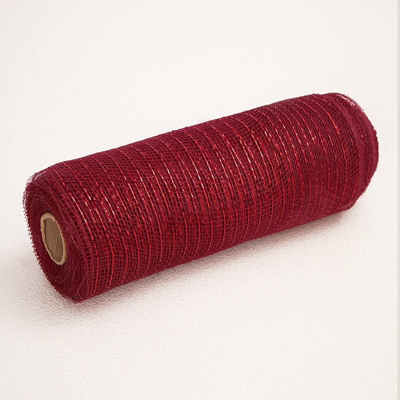 Rollo de malla de PP de 10 pulgadas * 10 yardas, material para guirnaldas, hilo de malla dorado navideño, cinta para embalaje con atmósfera festiva. image 20