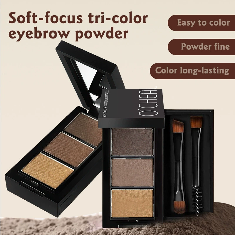 (跨境贸易), трехмерная водостойкая тушь для бровей, хайлайтер для контурирования, краска для бровей, три цвета, не выцветает, три в одном