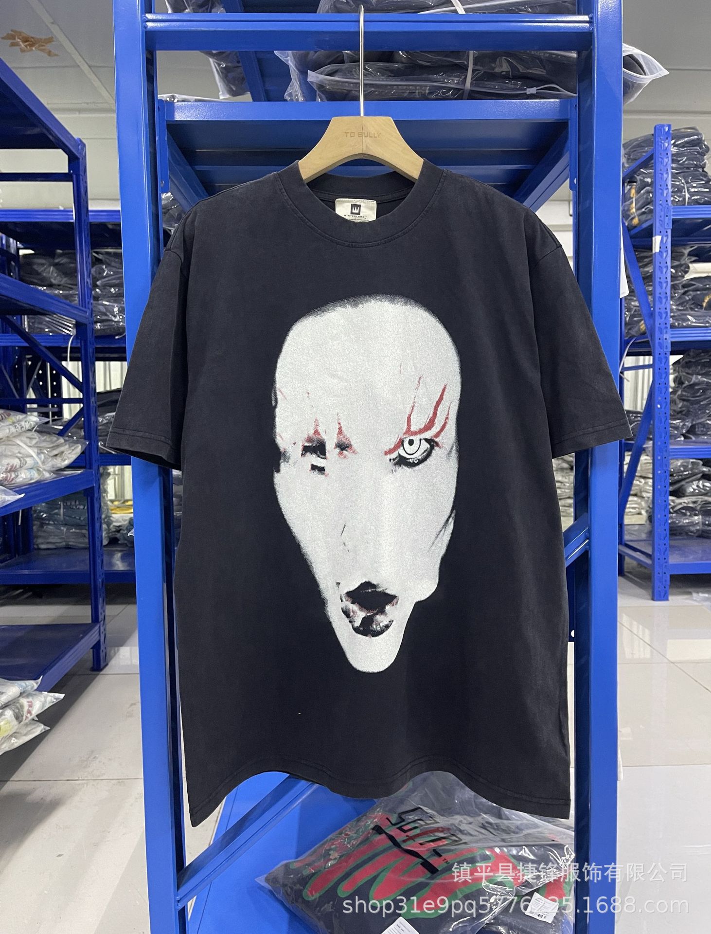 クロスボーダーの新型欧米のファッションブランドのレトロな水洗いは古い落書きをします。