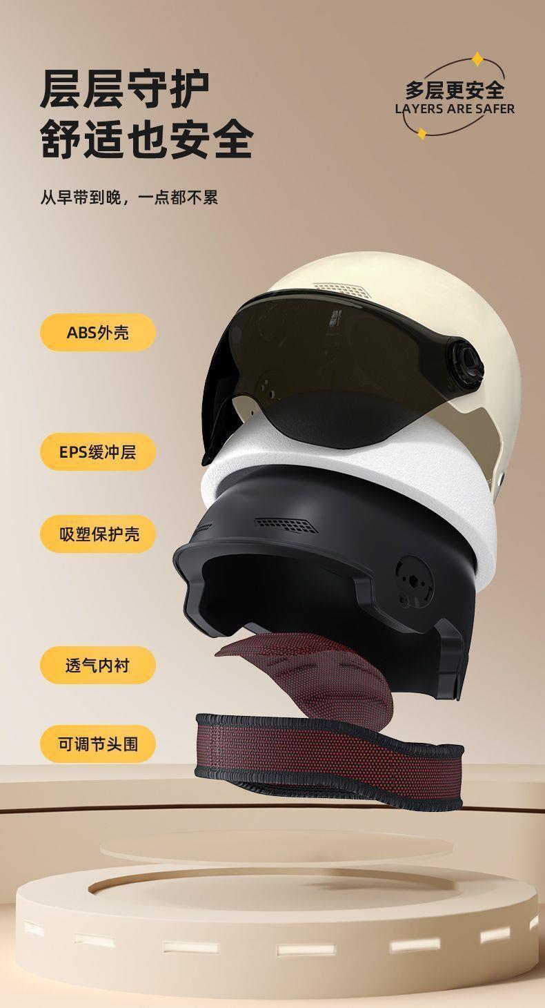 Newly Certified Electric Vehicle Helmets for Men and Women, Summer Sun Protection, Cute Safety Helmets, Universal for All Seasons, Electric Vehicle and Motorcycle Half Helmets