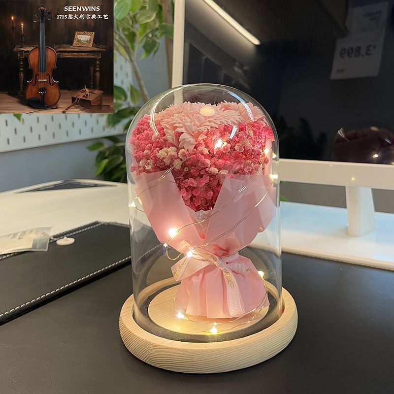 [어버이날 선물] 감사 - 핑크 카네이션 3개 - 선물가방 + 축하카드 + 배터리 [완제품 발송]