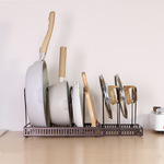 厨房用品铁艺台面收纳架伸缩锅盖架子置物架可调节锅架创意收纳