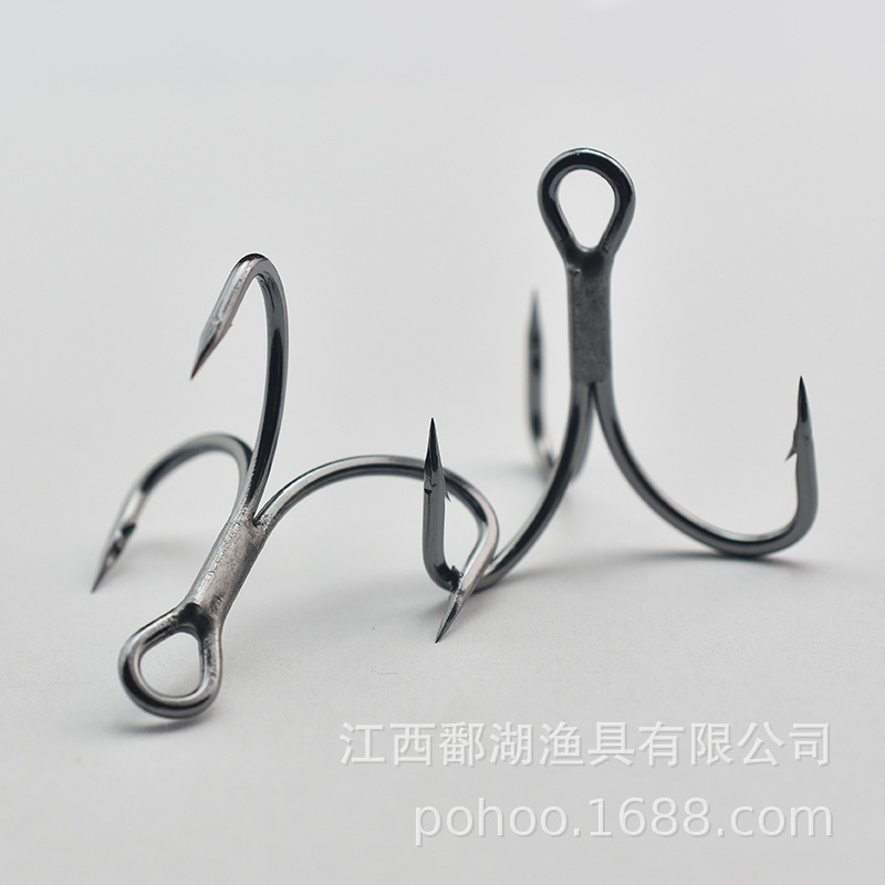 Qihu boutique tres gancho de anclaje cuatro veces reforzado PH56 super fuerte tensión luya tres ganchos de púas grande negro níquel brillante estaño