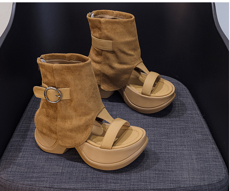 Sandal nữ đế dày hở mũi phong cách La Mã mùa hè 2026 — Nâu caramel 5069-1, Be 5069, Đen 5069-1, Nâu caramel 5069 chi tiết 15
