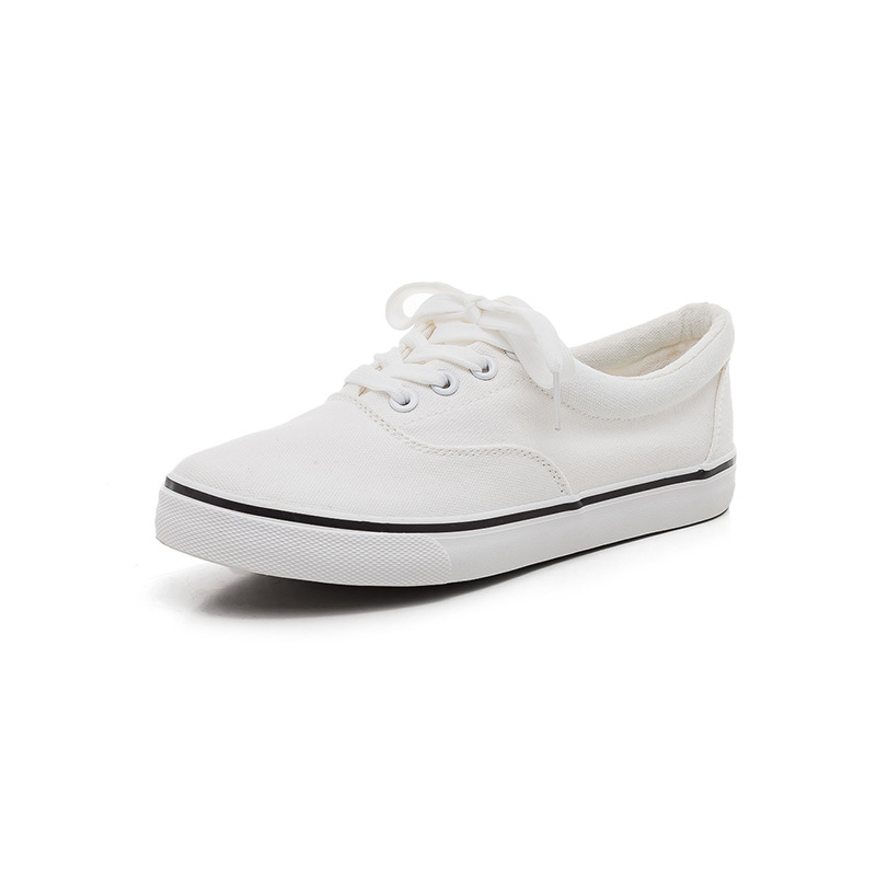 Harajuku versátil zapatos blancos para mujeres 2026 nuevos zapatos de skate super caliente para parejas zapatos de lona de color sólido calzado casual vulcanizado image 6