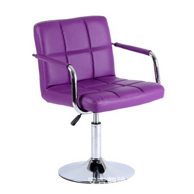 팔걸이가 있는 보라색 짧은 모델