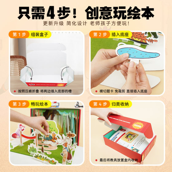 Factory Direct story box kindergarten children's three-dimensional picture book theater language area DIY cutting-free materials