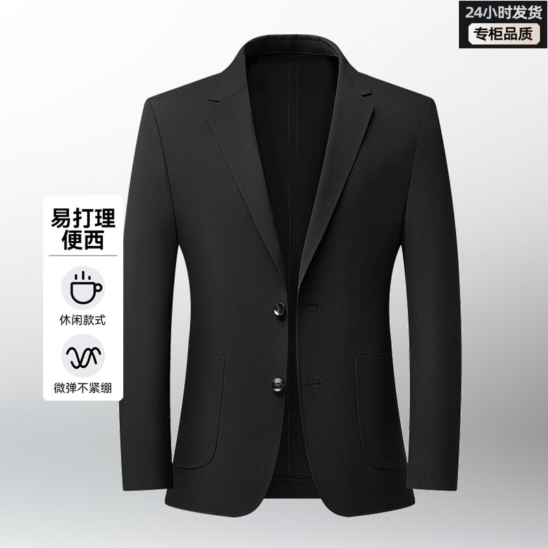 Light Luxury Formal Men's Suit, Structured and Stylish, Soft and Skin-Friendly, Suitable for Multiple Occasions, Slimming and Simple Single-Breasted Jacket