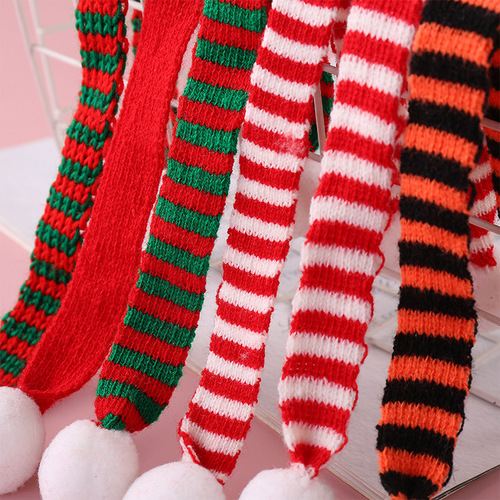 Cross-border knitting yarn mini scarf Christmas pet toy small neckerchief plush teddy bear decorative accessories wholesale