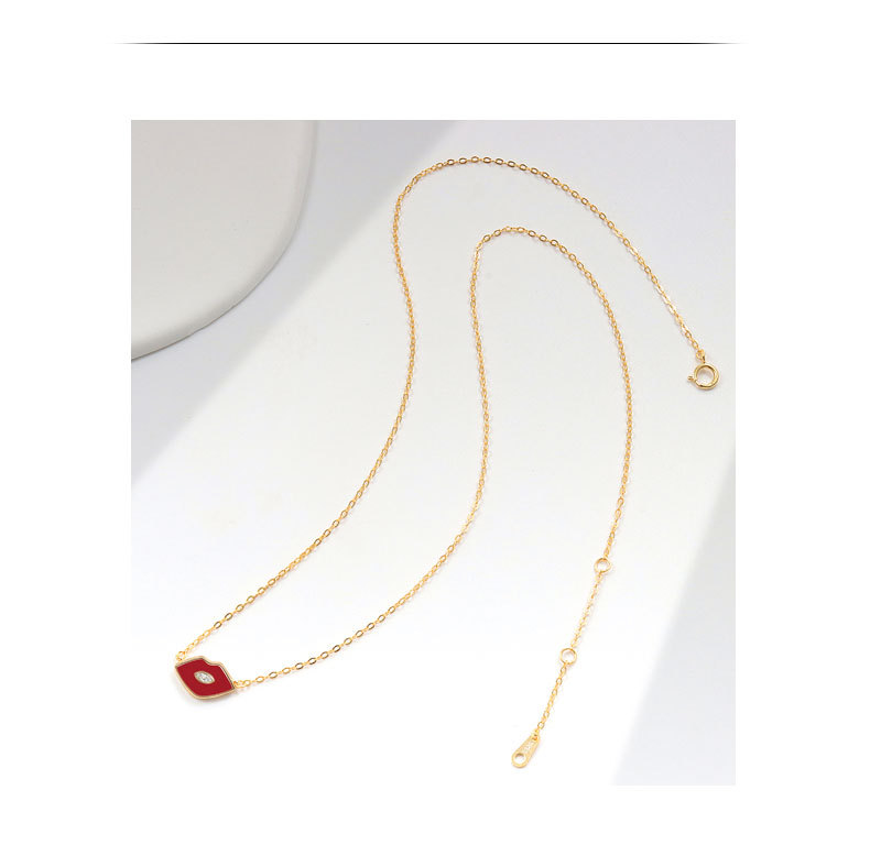 Pendant Necklace Classification 925 sterling silver Chain Material 925 Sterling Silver Cable Chain Plating Lips Pendant Necklace