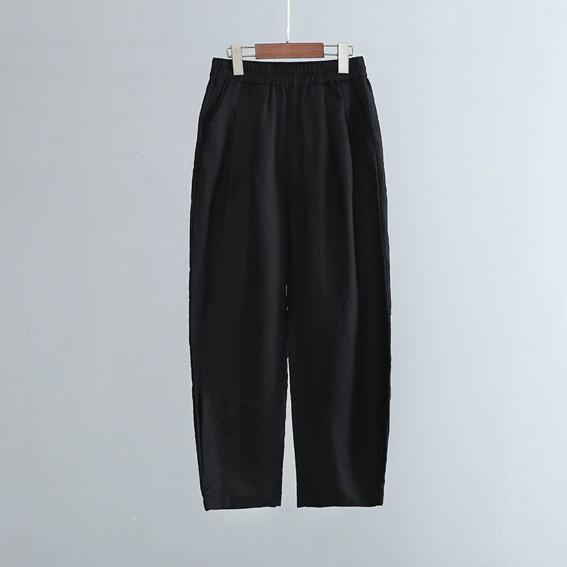 Casual Spring Trousers, cotton-linen blend, loose fit, mid-rise, multi-color sizes S–L
