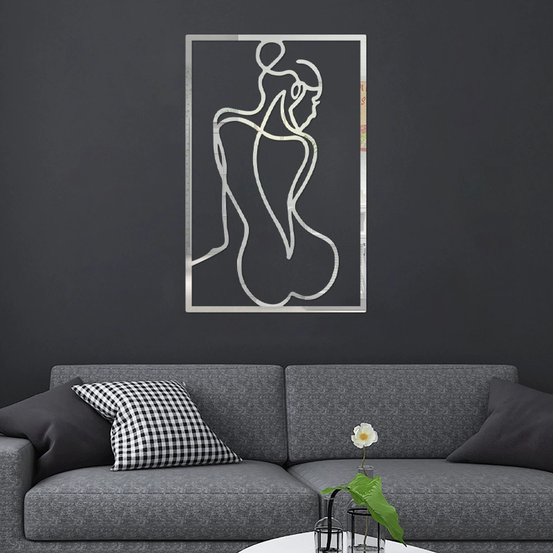 Amazon горячие продажи декоративная живопись Современная минималистская скандинавская абстрактная линия характер стикер стикер для спальни фреска висит роспись