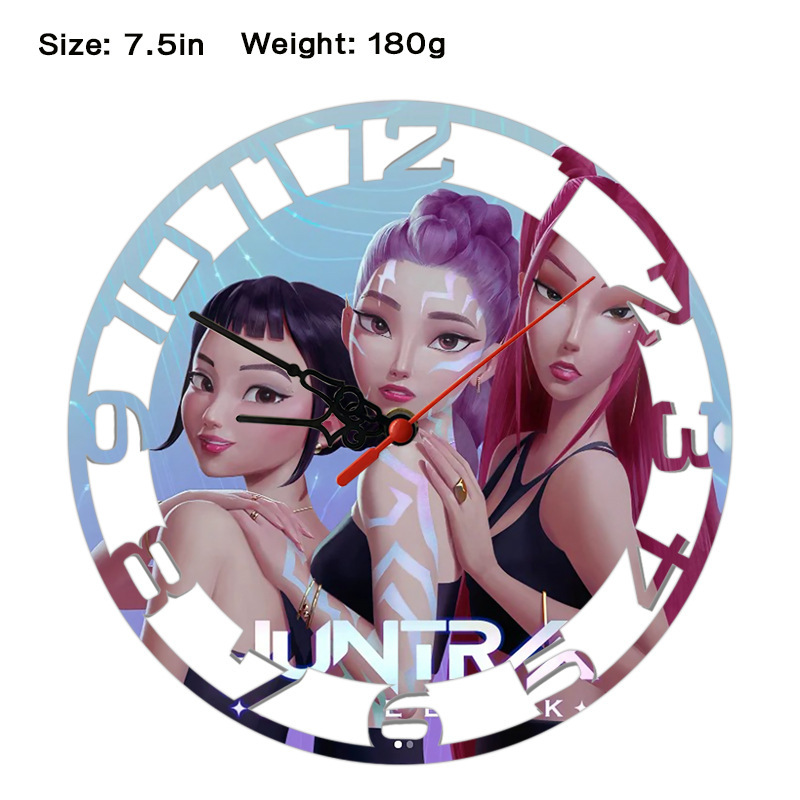 HUNTRIX猎魔女团挂钟儿童房间装饰艺术挂钟动漫装饰家用墙壁钟表|undefined