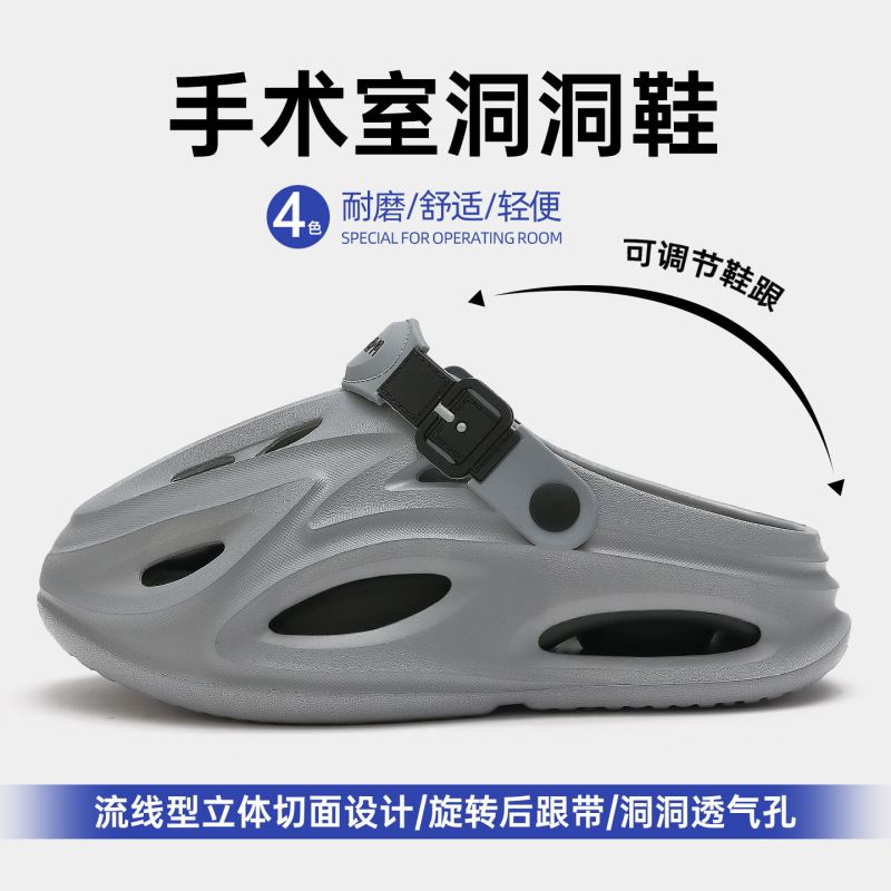 潮流洞洞鞋男士夏季外穿踩屎感厚底透气2025新款防滑防臭凉拖|undefined