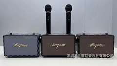 新しいMN-203 bluetoothスピーカーとワイヤレスマイクを搭載した屋外で便利な携帯サブウーファk歌bluetoothオーディオ