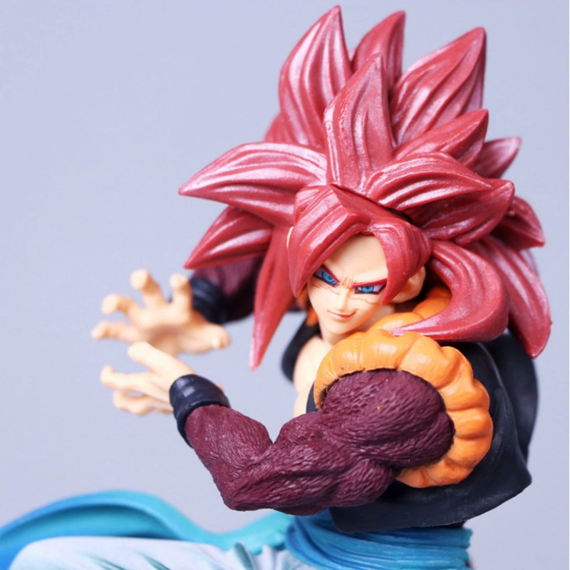 Фигурка «Семь Драконьих Шаров» Super Saiyan 4 с красными волосами Вуджита, коллекционная в коробке с ручкой