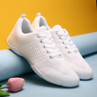 Dropshipping Fitness Dance Shoes, Competitive Aerobics Shoes, Cheerleading Training Shoes, Men's and Women's White Mesh Competition Shoes