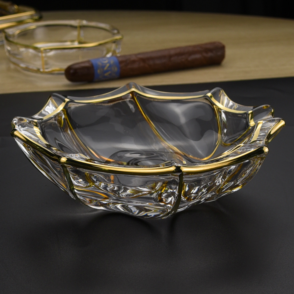 跨境北欧古典轻奢描金烟灰缸家用客厅潮流创意螺旋状装饰烟缸烟碟