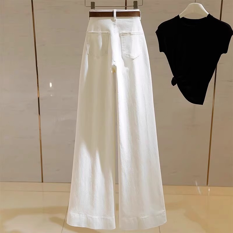 夏日松弛感小个子超好看显瘦白色休闲裤子女2025新款今年流行爆款|undefined