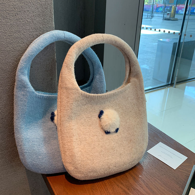 Korean Ins Style Knitted Bag Design Niche Handbag Fashion Versatile Casual Handbag Woven Handbag Korean Ins Style Knitted Bag Design Niche Handbag Fashion Versatile Casual Handbag Woven Handbag