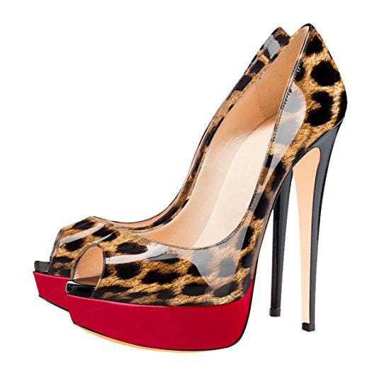 fashionable two-tone high heels
