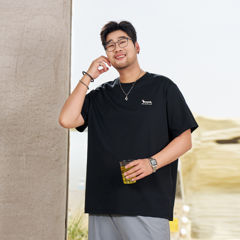 Sen Boss Plus Size Men's Slimming Breathable Short Sleeve T-Shirt 2026 Summer New Loose Fit Oversized Half Sleeve Top