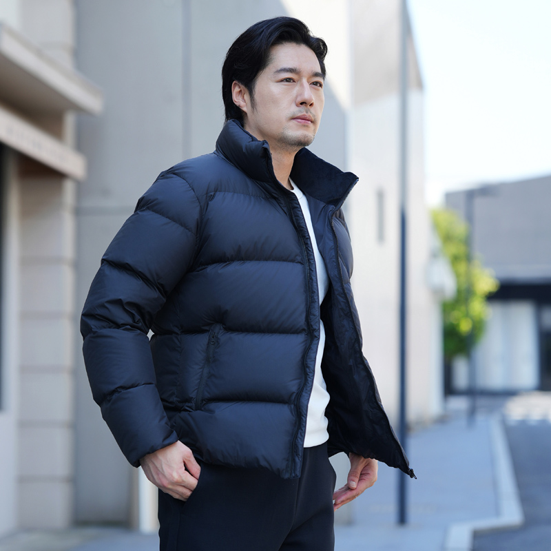 95 흰 오리 다운 재킷 남자의 짧은 두꺼운 2024 새로운 겨울 칼라 따뜻한 방한 빵 자켓