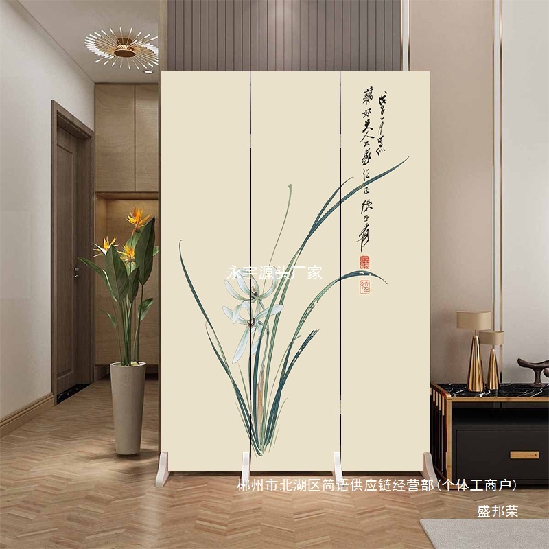 Fábrica directa de entrada doméstica china en la puerta frente a la partición de la sala de estar de la oficina del dormitorio cubierta plegable móvil