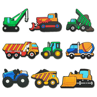 Excavator Shoe Flower Set Engineering Vehicle Shoe Buckle Hole Shoe Accessories High-End Pvc Decoration DIY Accessories Cross-Border