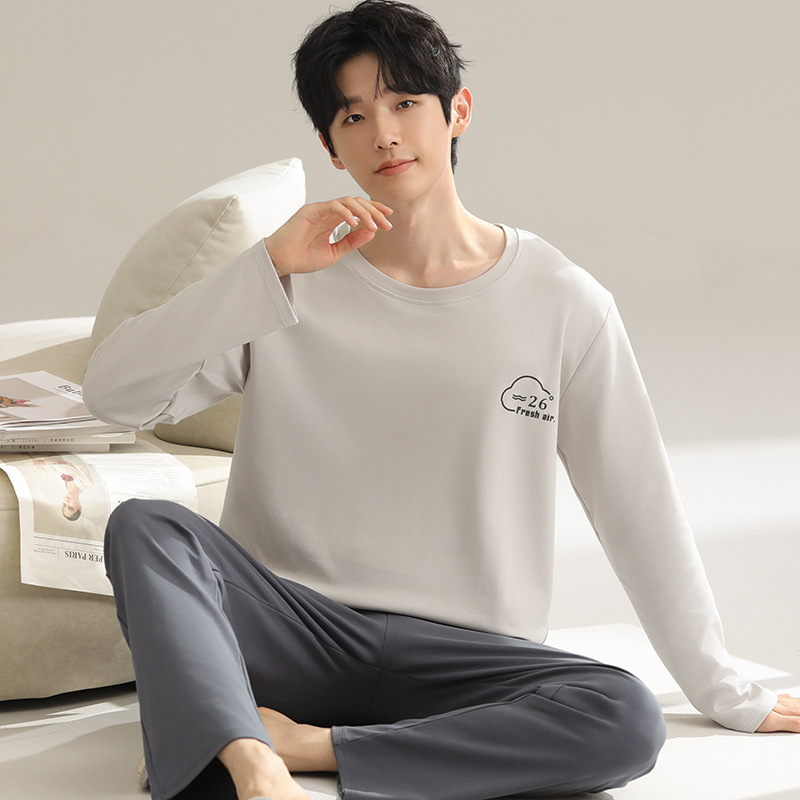 Y6831 순면 남성용 라운드 넥 긴팔